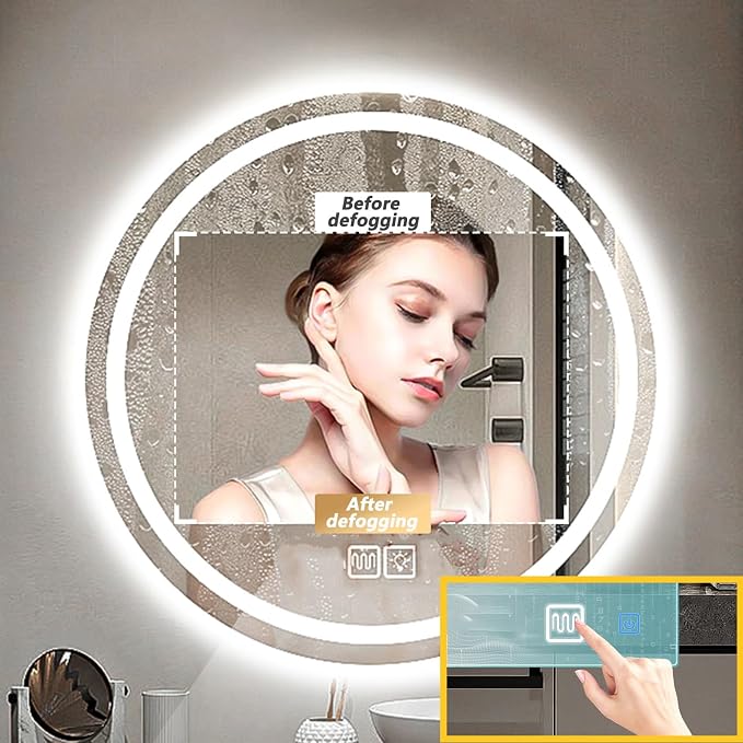 Wall Mirror for Bathroom, Wall Mounted Multifunction Bathroom Vanity Mirror - Image 3