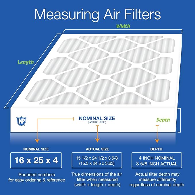 Nordic Pure 16x25x4 Pleated Air Filters MERV 13 Plus Carbon 1 Pack - Image 2