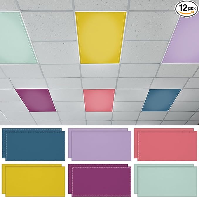 QOUBAI 12PCS Fluorescent Light Covers, 4 x 2 Feet Magnetic Light Cover by QOUBAI