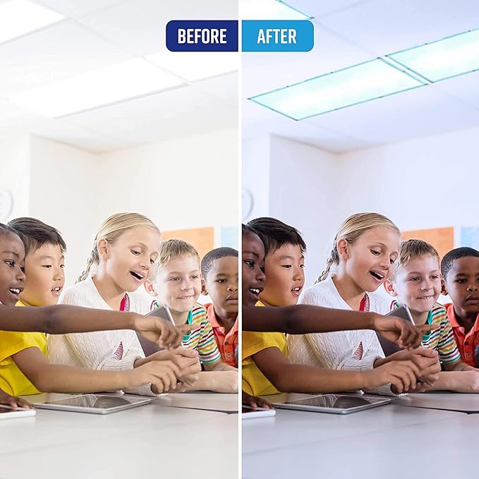 Fluorescent Light Covers for Classroom or Office | Magnetic Fluorescent Light - Image 3