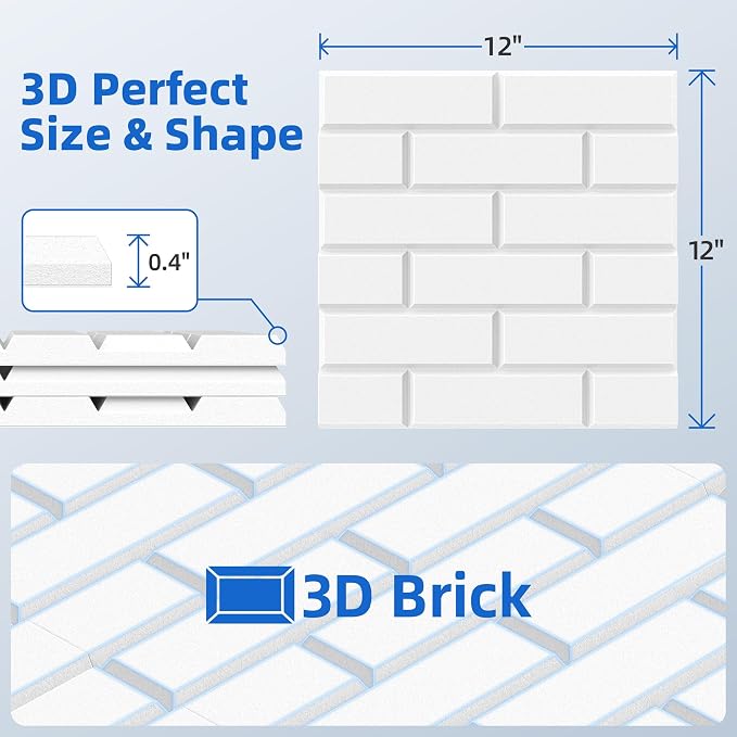 12 Pack Acoustic Panels with Self Adhesive, Soundproof Wall Panels, Brick Sound - Image 6
