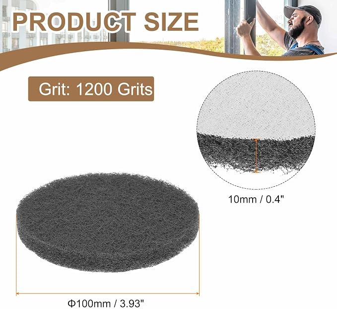 HARFINGTON 24pcs Scrubber Scouring Pads 1200 Grits 4 Inch Drill Power Brush - Image 2