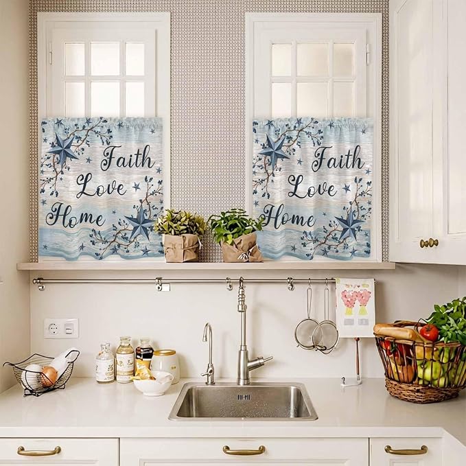 Vintage Farmhouse Kitchen Curtains Set 3 Piece - Image 7