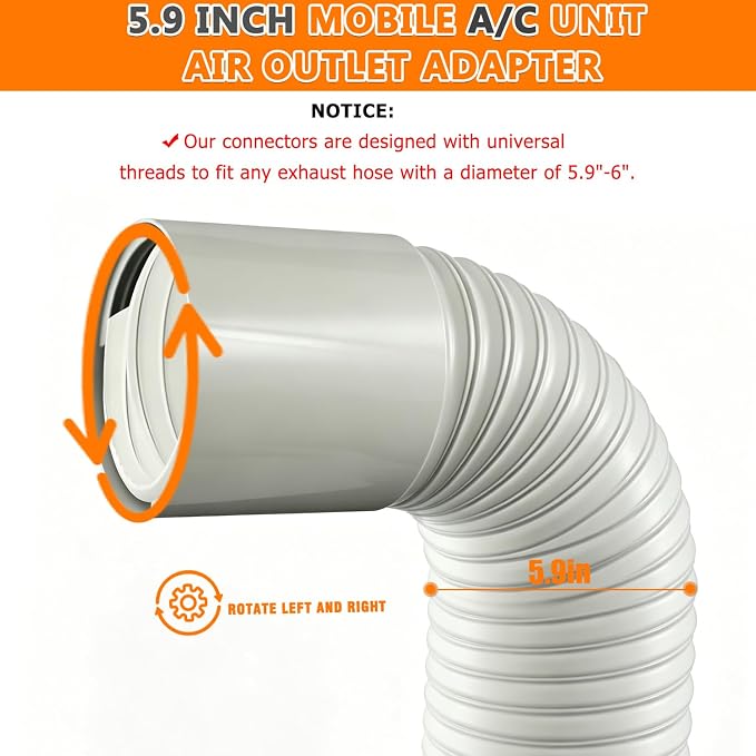 5.9 Inch Portable Air Conditioner Hose Extention Coupler, Universal Air - Image 4
