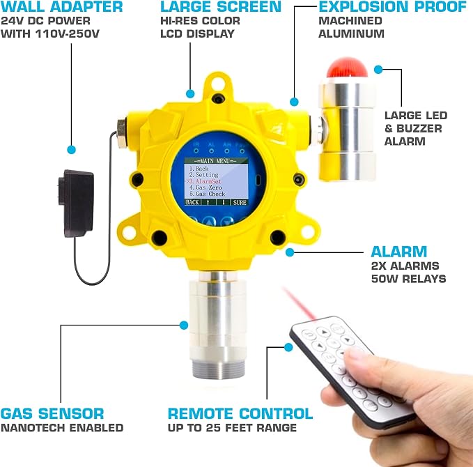 Hydrogen Gas Detector for Battery Room Monitoring by Forensics | Wall Mount - Image 4