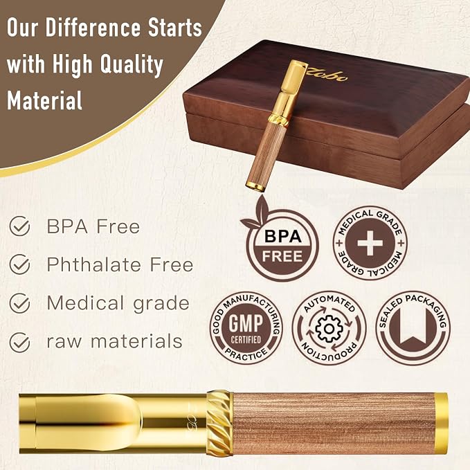 Reusable Washable Cigarette Filter Handcrafted Wood Metal Smoking Cigarette - Image 3