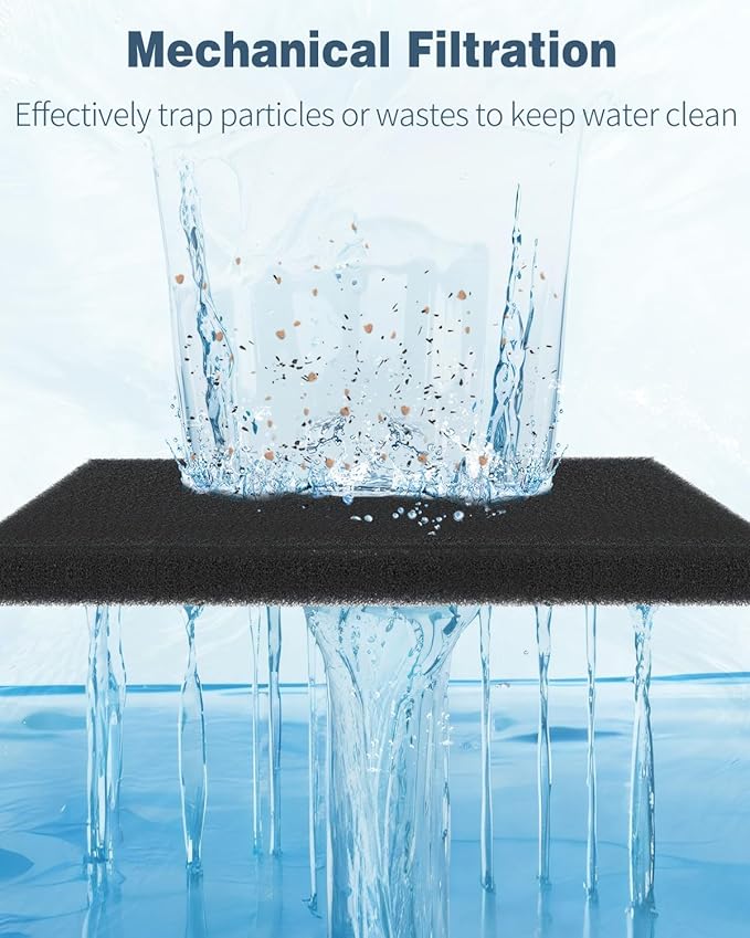 Pawfly Aquarium Bio Sponge Filter Media Pad, 6.3" x 5.5" x 0.78"Filter Foam - Image 3