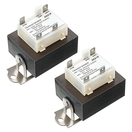 2 Pack 240V to 24V Transformer Secondary 24V, 0130M00138S 40VA Transformer by Fiada