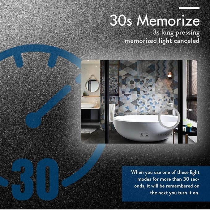Illuminated LED Bathroom Mirror, Wall Mounted Backlit Makeup Vanity Mirror - Image 9