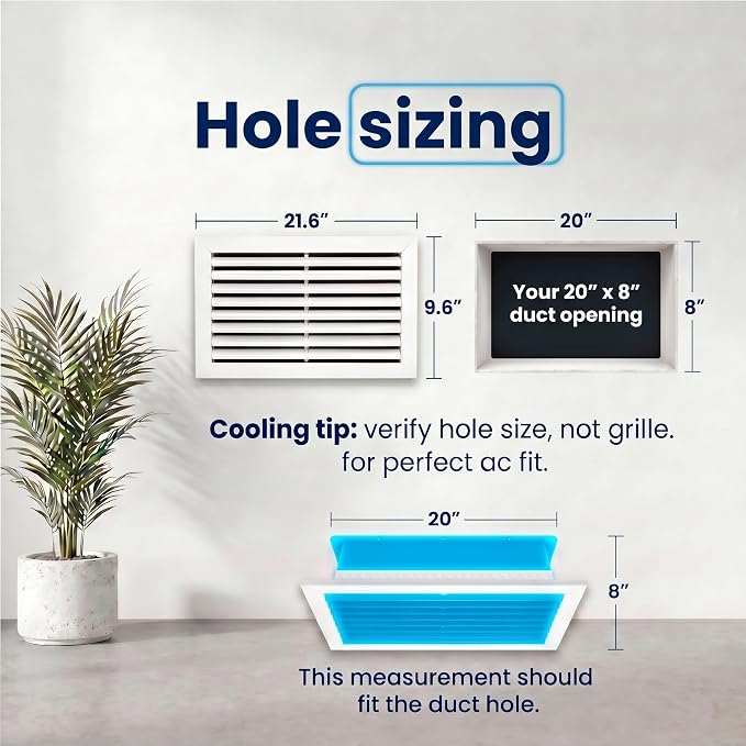 Aluminum 1-Way Air Vent Cover 20x8 Wall or Ceiling Register Multi-Shutter - Image 3