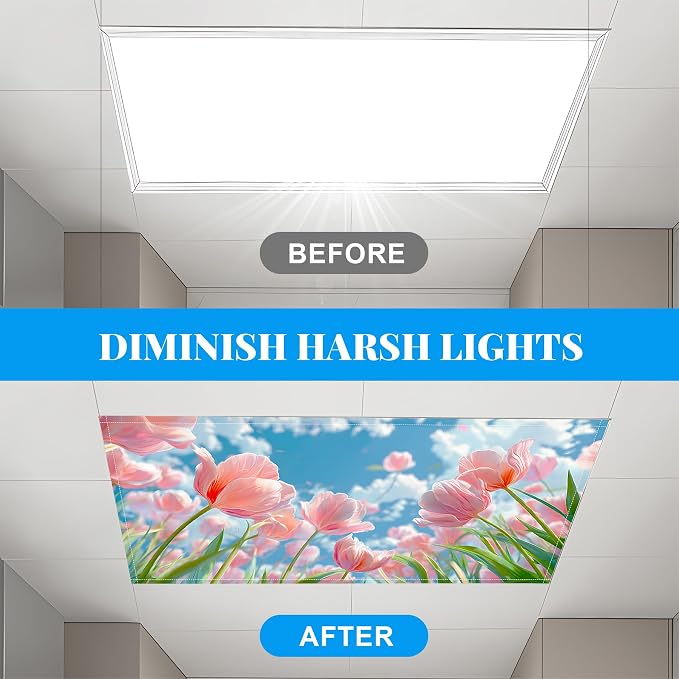 2 Pack Fluorescent Light Covers- 4 x 2 Feet Magnetic Ceiling Light Cover Room - Image 6