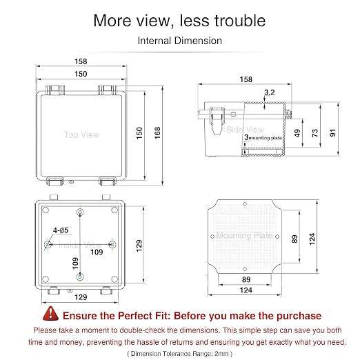 QILIPSU Waterproof Junction Box IP67 Outdoor Plastic Electrical Project - Image 6