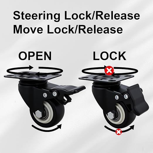 2 Inch Caster Wheels Set of 20 Heavy Duty Casters, - Image 4