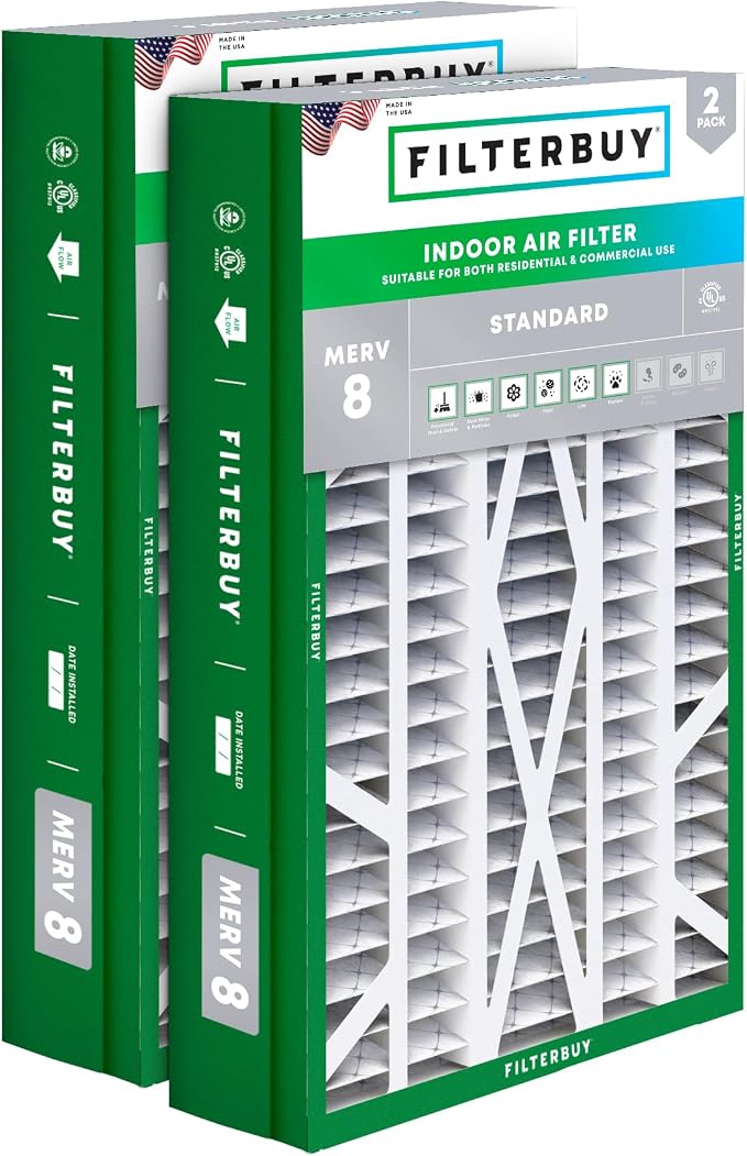 Filterbuy 14.5x27x5 Air Filter MERV 8 Essential Dust & Allergy Defense by Filterbuy
