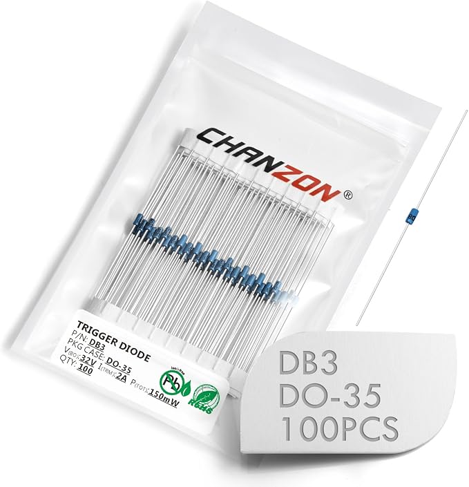 Chanzon DB3 DIAC Bidirectional Trigger Diode 2A 32V 150mW DO-35 DB-3 Axial - Image 4