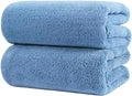 POLYTE Quick Dry Lint Free Microfiber Bath Sheet, 35 x 70 in, Pack of 2 (Blue)