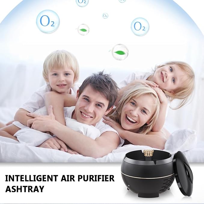 Smokeless Ashtra USB Rechargeable Ash Tray Air Purification - Image 4