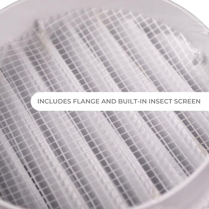 VENTS-US - 4" White Round Plastic Vent Cover - Compatible with 4 Inch Diameter - Image 5