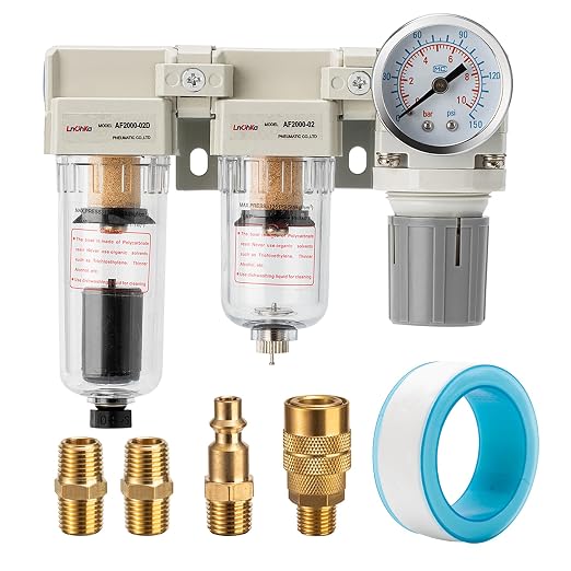 Air Pressure Regulator 1/4 NPT, Air Compressor Water Separator, Air Compressor by LNCHKA