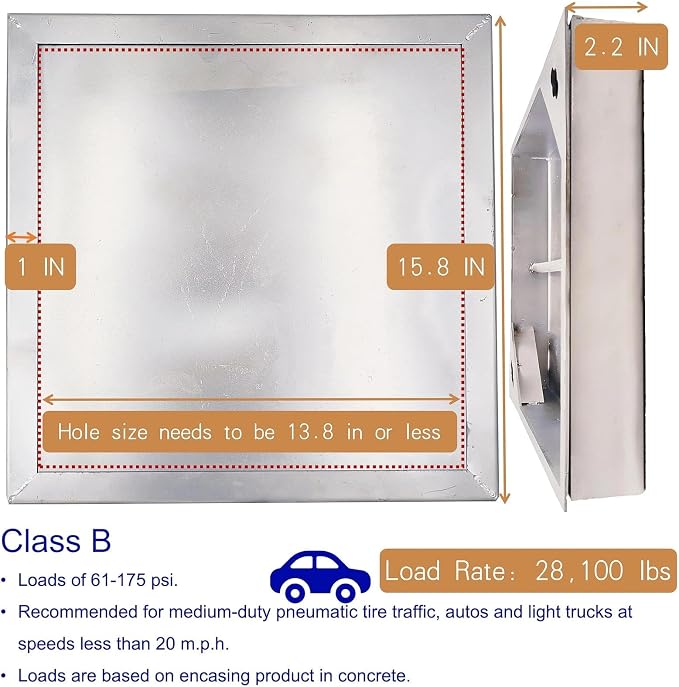 16x16 in Invisible Stainless Steel Manhole Cover and Frame - Image 2