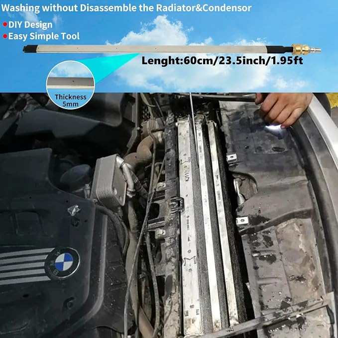 Lucstar Radiator Cleaning Wand & Car A/C Condenser Cleaner, Engine Cabin Air - Image 2