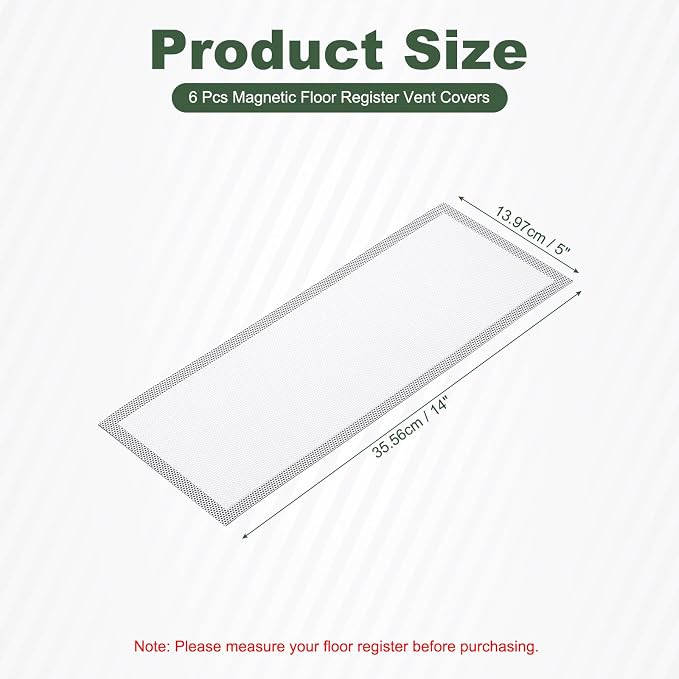 YOKIVE 6 Pcs Magnetic Floor Vent Covers, Floor Register Cover PVC Mesh Air Vent - Image 2