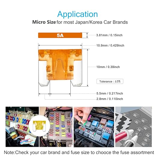 Chanzon Micro Low Profile Mini Blade Fuse Assortment Kit Box - Image 2