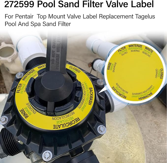 272599 Sand Filter Valve Label for Pentair Tagelus Top Mount Valve Label - Image 5