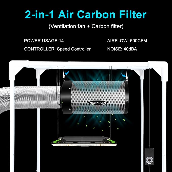 MELONFARM 4 inch Air Carbon Filter Smelliness Control - Image 2