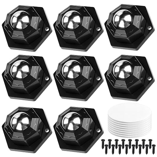 Heavy-Duty Self-Adhesive Swivel Caster Wheels | 8Pcs 1inch Low Profile by HNYYZL