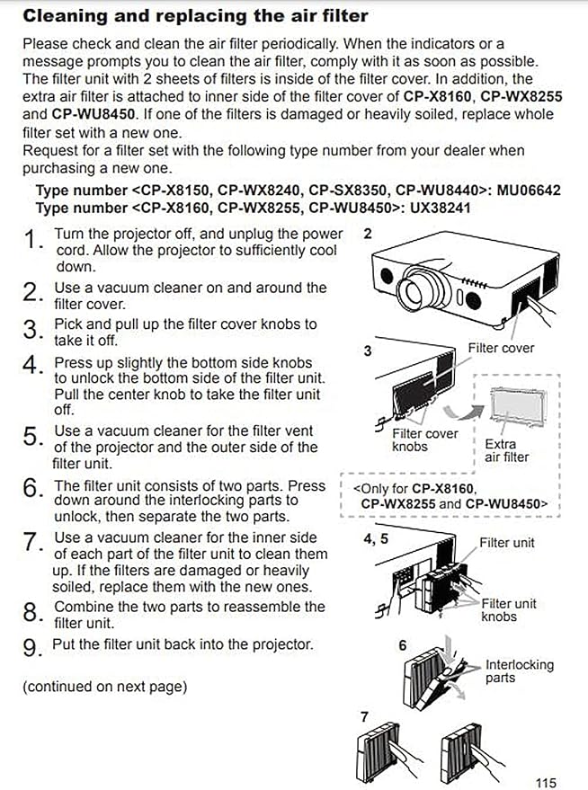 AWO UX38241 / UX38242 Replacement Projector Air Filter - Image 7