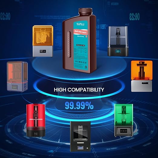 SUNLU 10K Red Wax 3D Printer Resin, High Precision 405nm UV-Curing Resin - Image 7