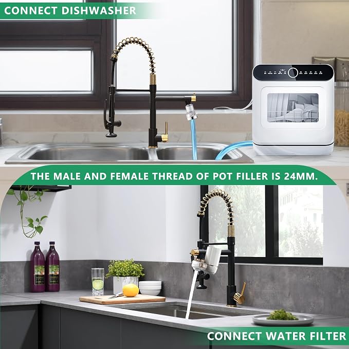 Fapully Black&Gold Kitchen Faucet - Image 6