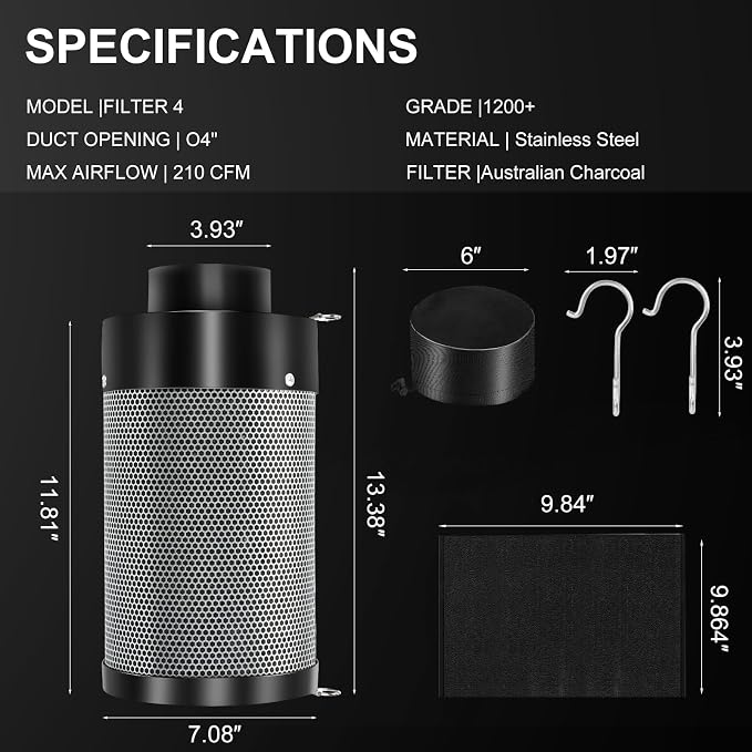 ATOUR 4 Inch Air Carbon Filter - Image 6