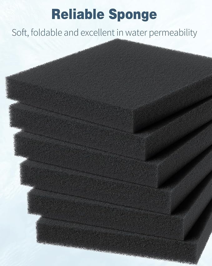 Pawfly Aquarium Filter Media Pad, Fish Tank Filter Cartridge Filter Foam Pad - Image 2