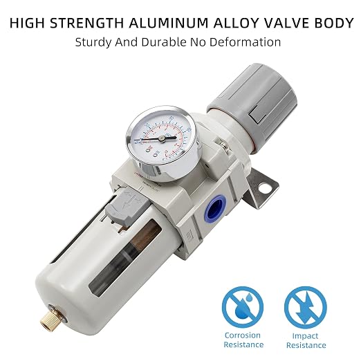 Industrial Air Compressor Filter Regulator Combo 3/8" NPT 0-150 PSI w/Semi-Auto - Image 6