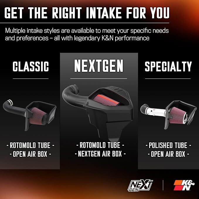 K&N NextGen Cold Air Intake System: High-Flow Cotton Filter: Compatible - Image 14