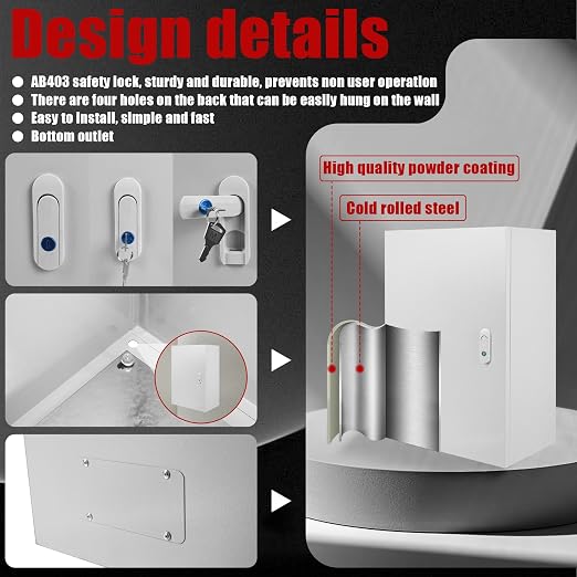 Electrical Box 24 x 16 x 10 Inch Indoor Outdoor Electrical Enclosure Box Steel - Image 5