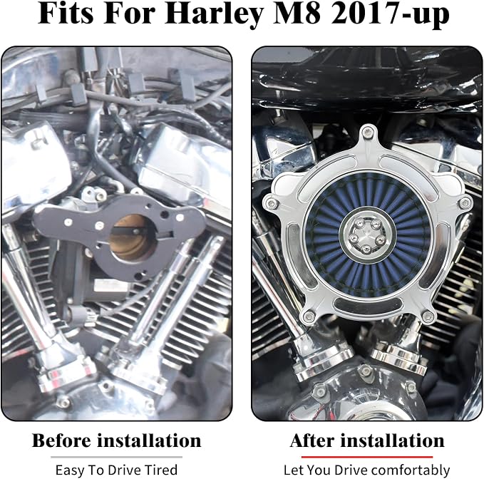 HDBUBALUS Motorcycle Air Filter Air Cleaner Intake System Cleaner Fit - Image 3