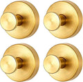 Removable & Reusable Suction Cup Hooks for Shower, Heavy Duty No-Drill Cup Hooks for Towels, Robes, Loofah–Wreath Hangers for Front Doors,Doors & Smooth Surfaces (Gold, 4 Pack)