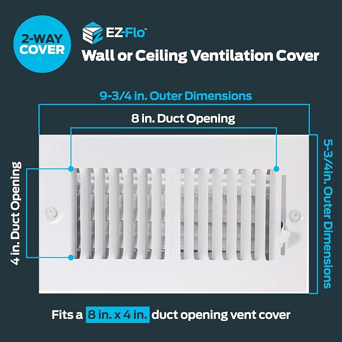 EZ-FLO 8 x 4 Inch Air Vent Cover - Image 2