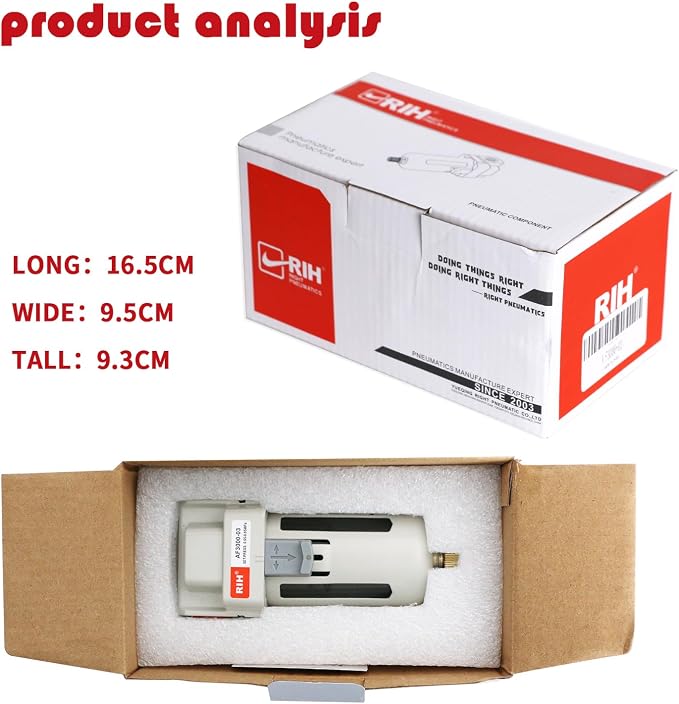 RIH 3/8" NPT Air Dryer for Compressor, Air compressor water separator, air - Image 6