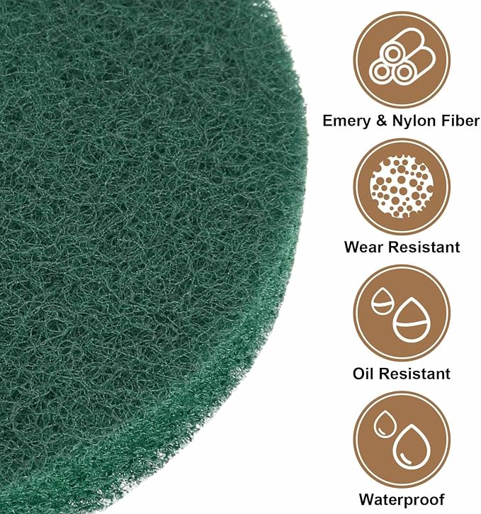 HARFINGTON 24pcs Scrubber Scouring Pads 180 Grits 4 Inch Drill Power Brush Hoop - Image 4