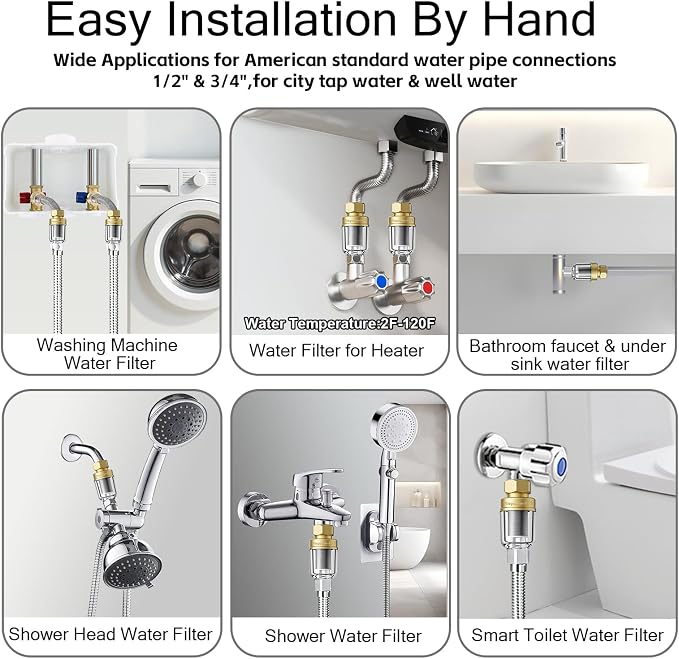 FA22 MINI Brass Sediment Filter, 50 Micron, Reusable Water Filter, Anti Scale - Image 6