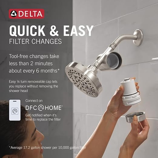 Delta Faucet Clarifi Standard Shower Filter Attachment Brushed Nickel - Image 4