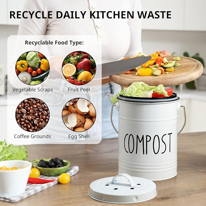 Kitchen Compost Bin, 1 Gallon Countertop Compost Bin - Image 3