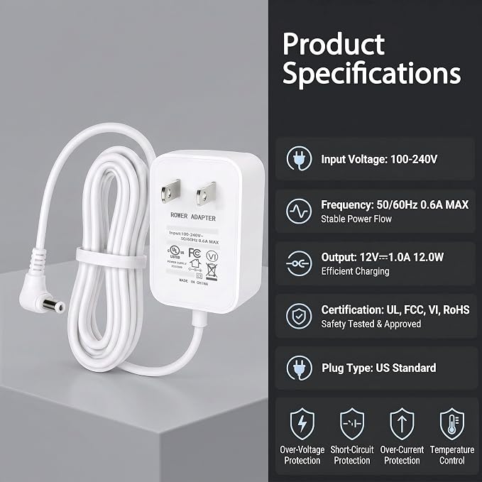 12V Power Cord for Levoit Core Mini Air Purifier Compatible - Image 3