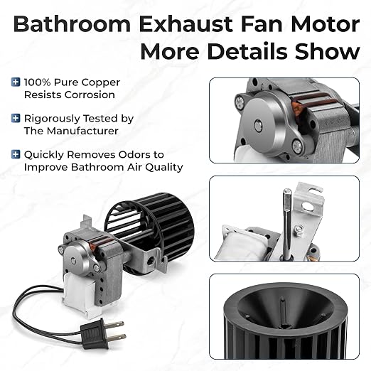 【Upgraded】 S97009796 Bathroom Replacement Fan Motor Blower Assembly Compatible - Image 4
