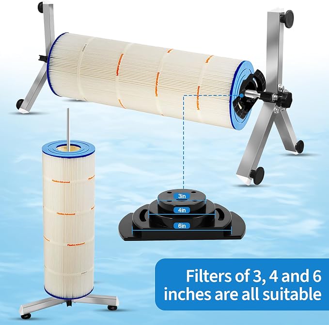 Pool Filter Cleaning System and Cleaner Stand Solid Aluminum Shaft- Compatible - Image 2