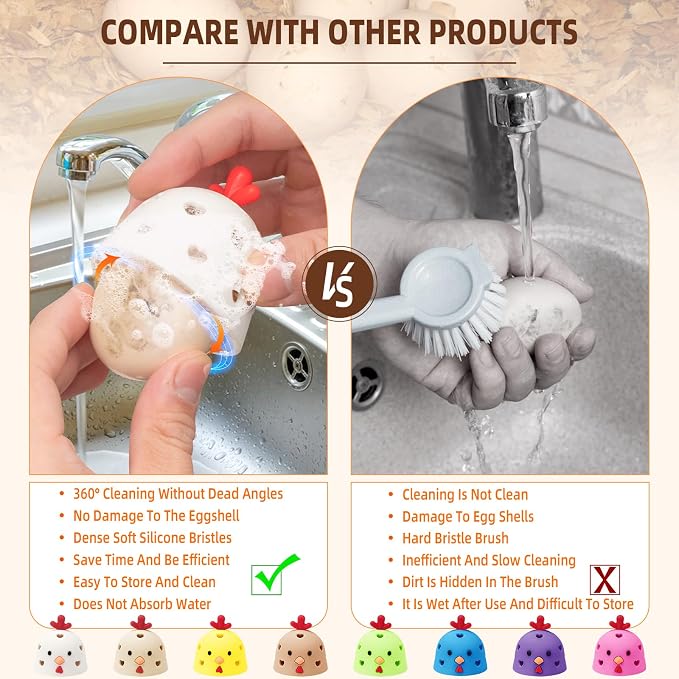 Egg Brush Cleaner, Egg Scrubber Tool - Image 2